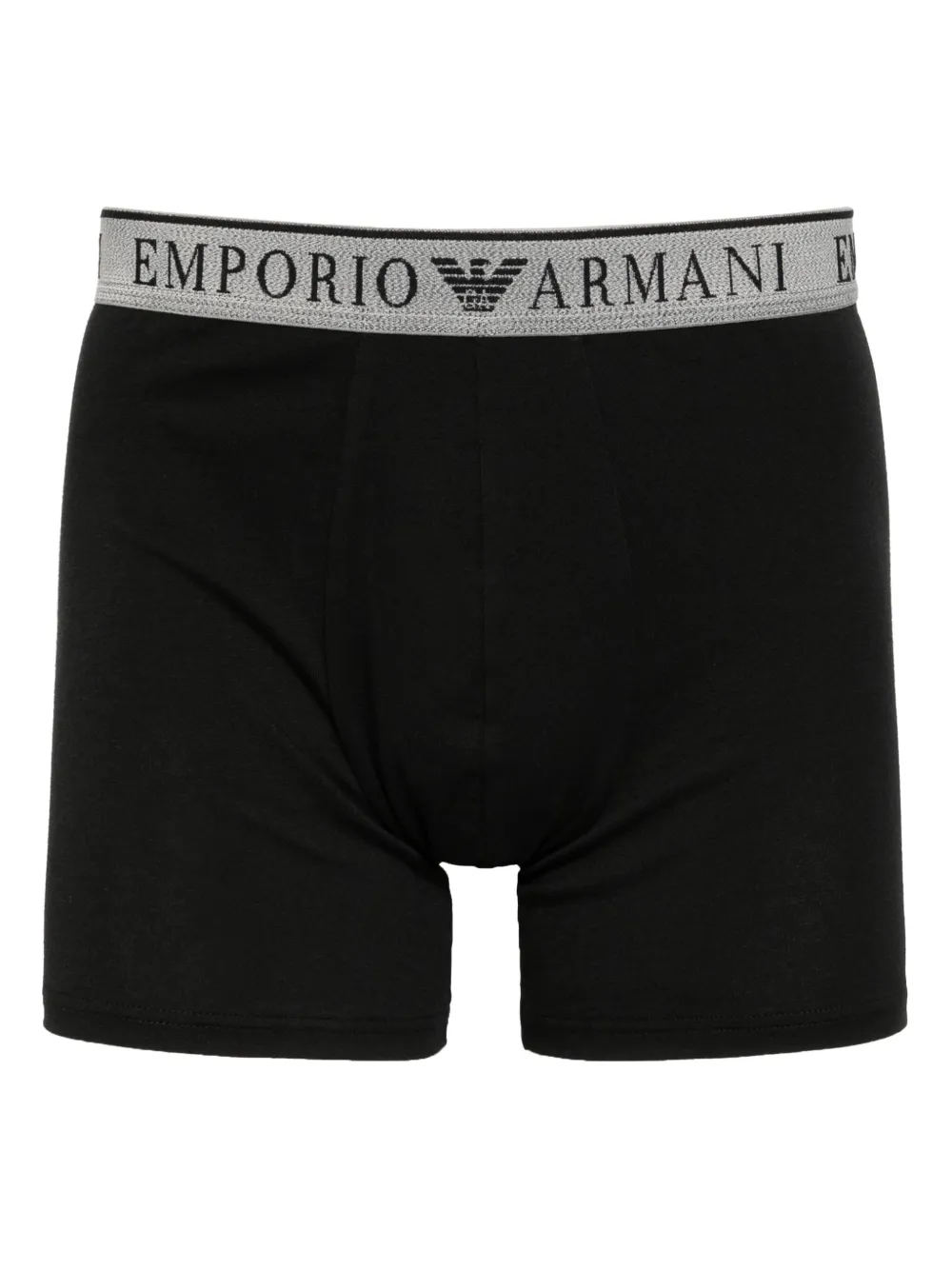 Emporio Armani Twee boxershorts met logoband Zwart
