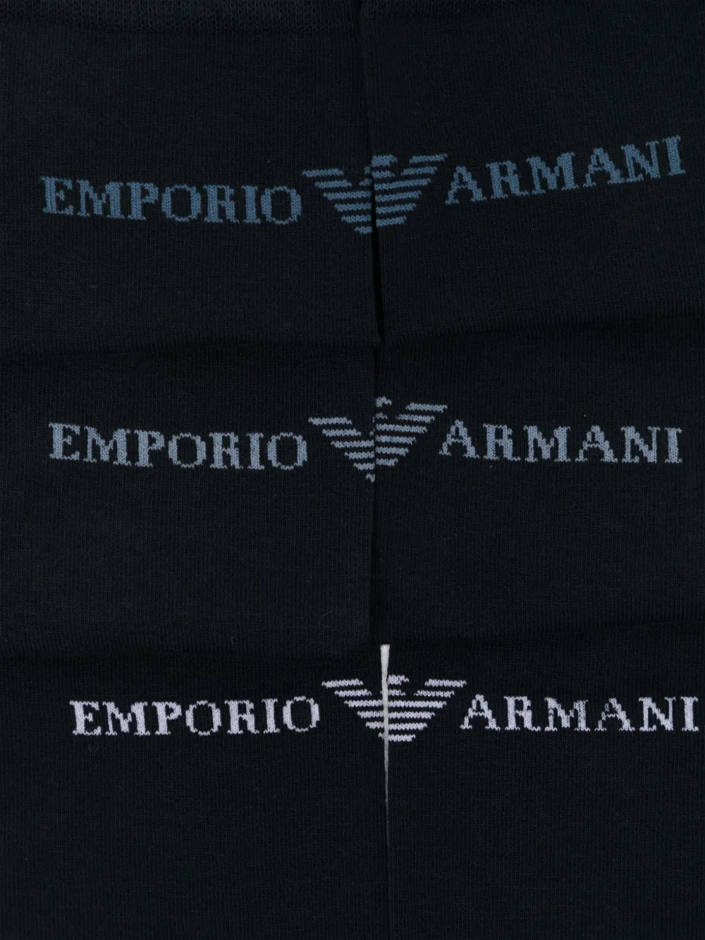 Emporio Armani Drie paar sokken met logo intarsia Blauw