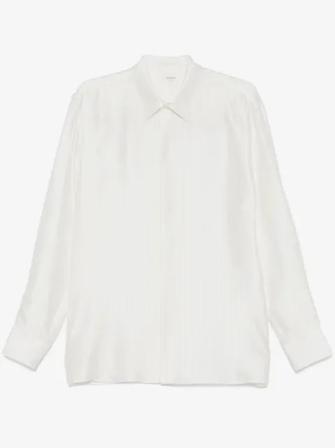 Saint Laurent camisa de satén a rayas