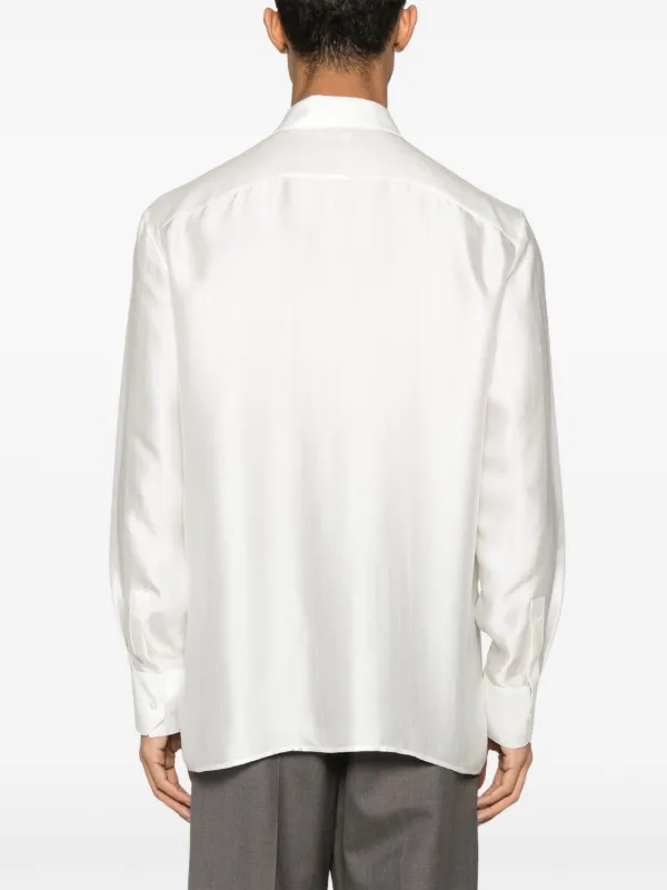 Saint Laurent ストライプ サテンシャツ | ホワイト | FARFETCH JP