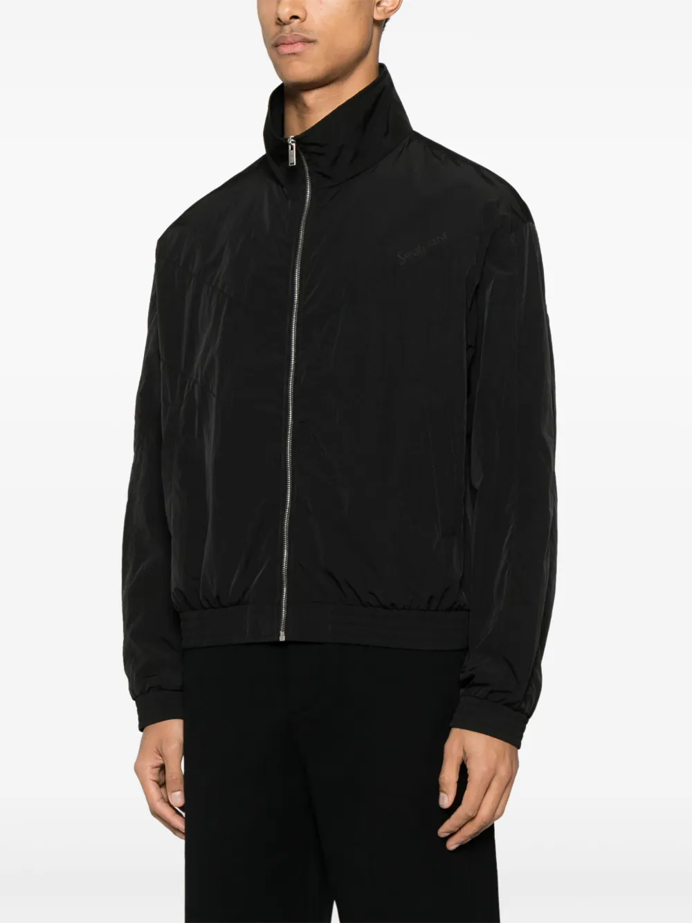 Saint Laurent Gekreukt shirtjack Zwart