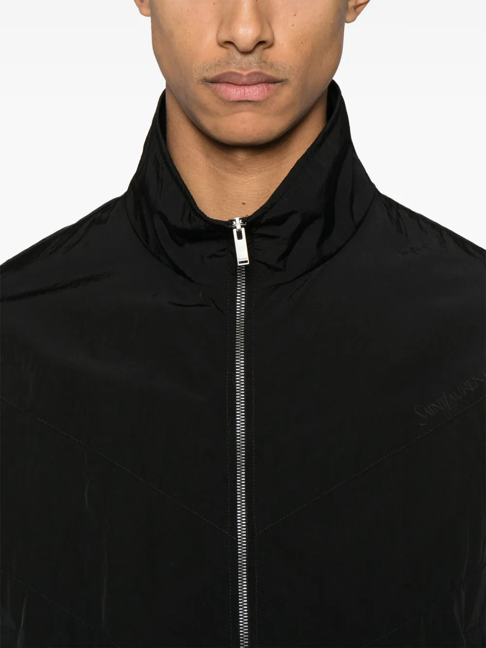 Saint Laurent Gekreukt shirtjack Zwart