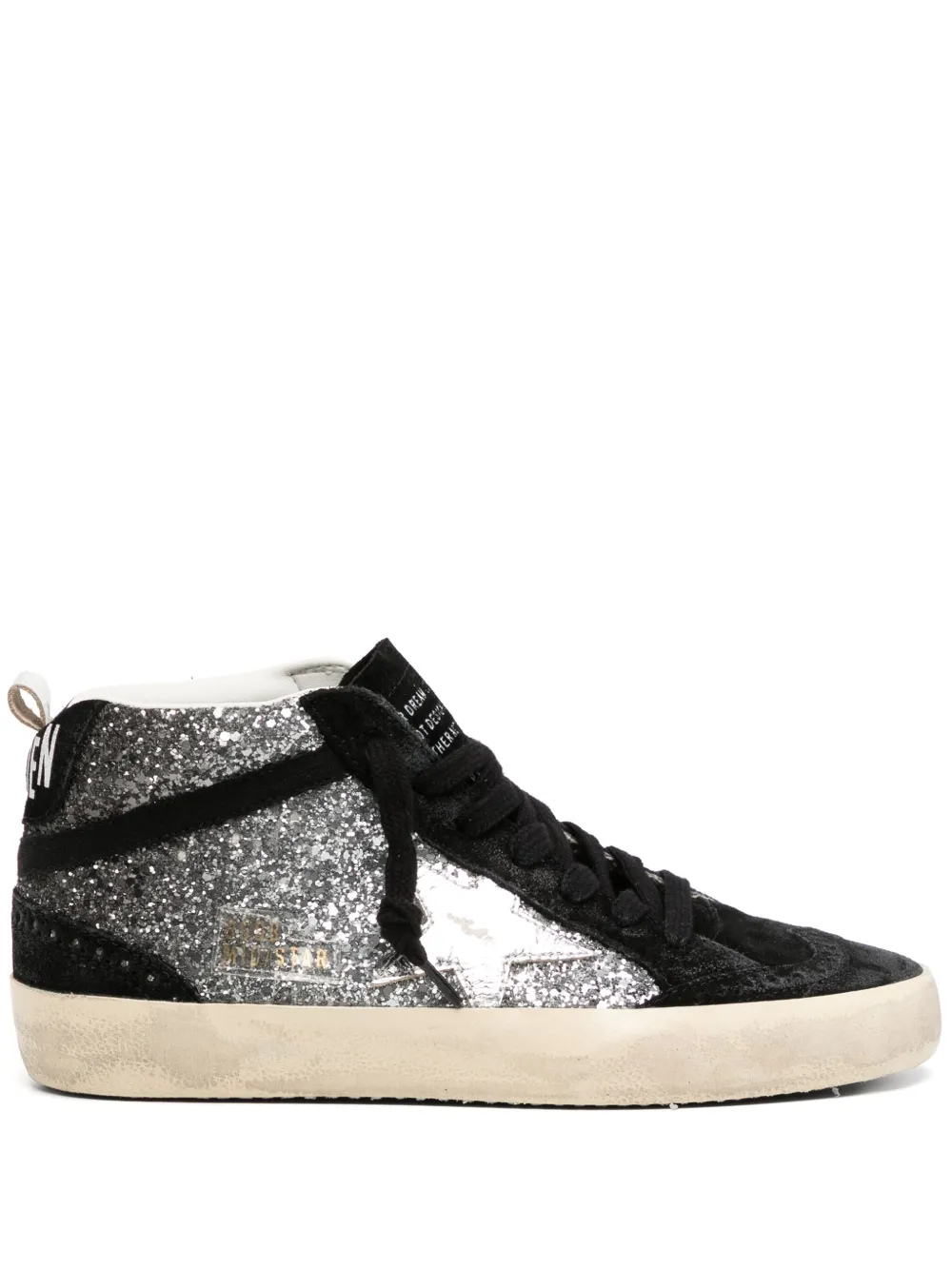 Golden Goose mid star glitter sneakers Black