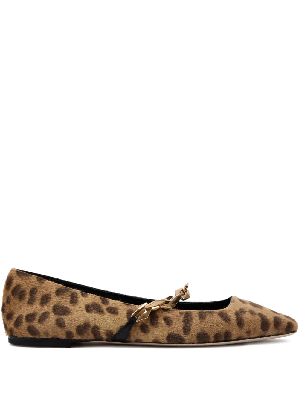 Jimmy Choo Tilda Leopard-print Ballet Flats In Brown