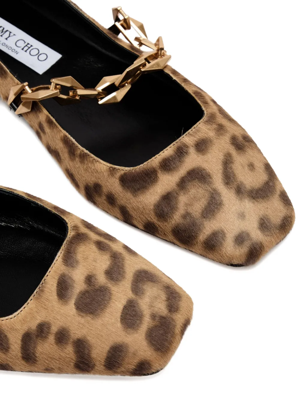 Jimmy Choo Tilda Leopard-print Ballet Flats In Brown
