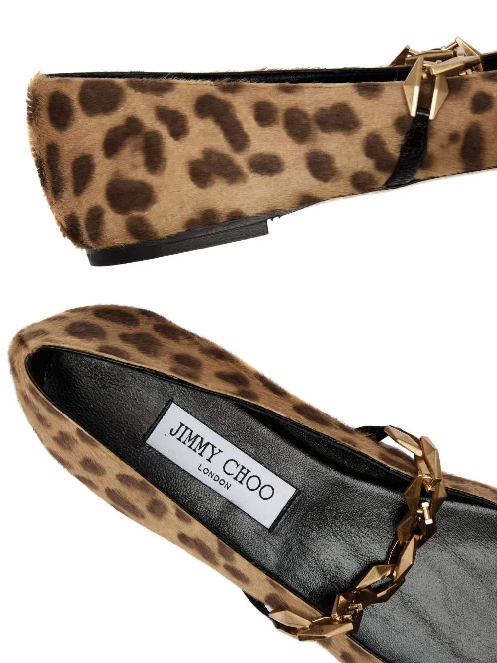 Jimmy Choo Tilda Leopard-print Ballet Flats In Brown
