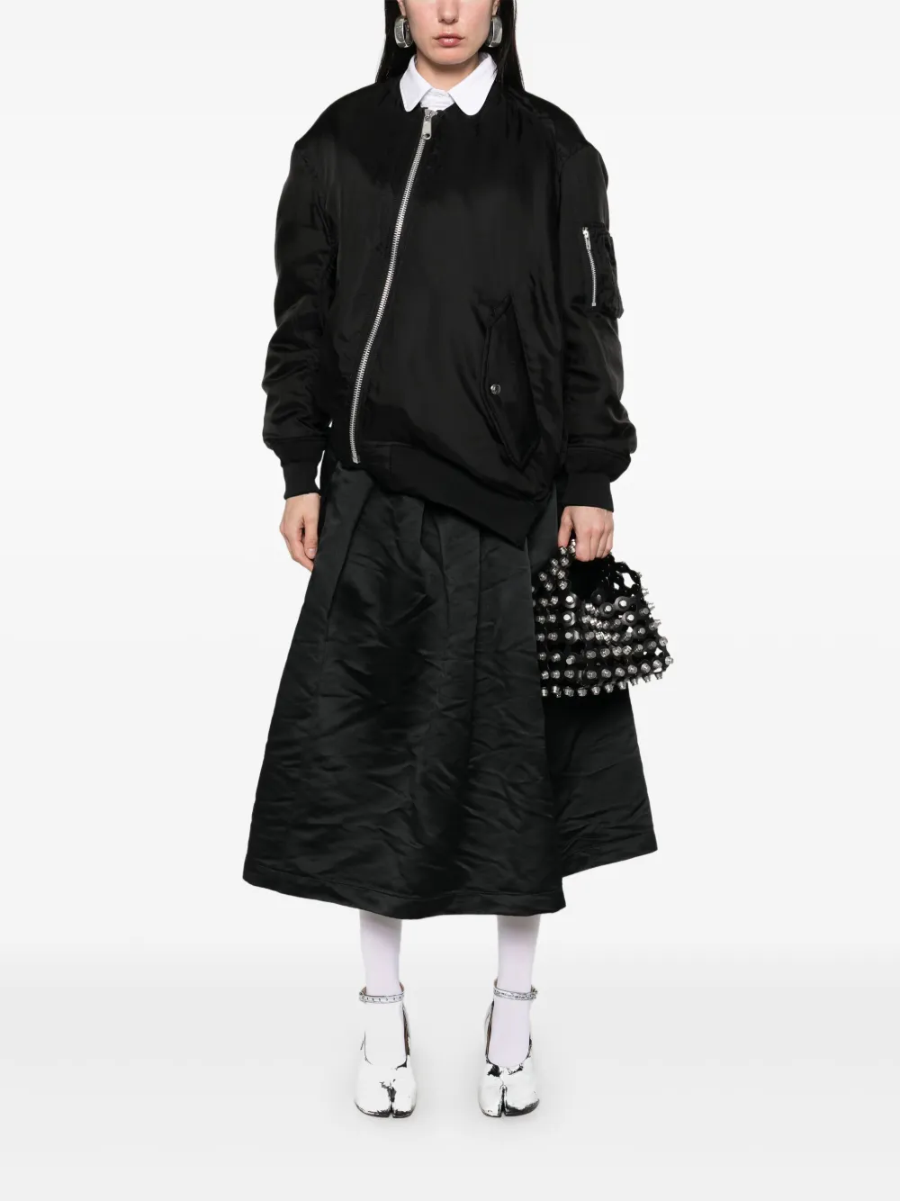 Comme Des Garçons Satijnen bomberjack Zwart