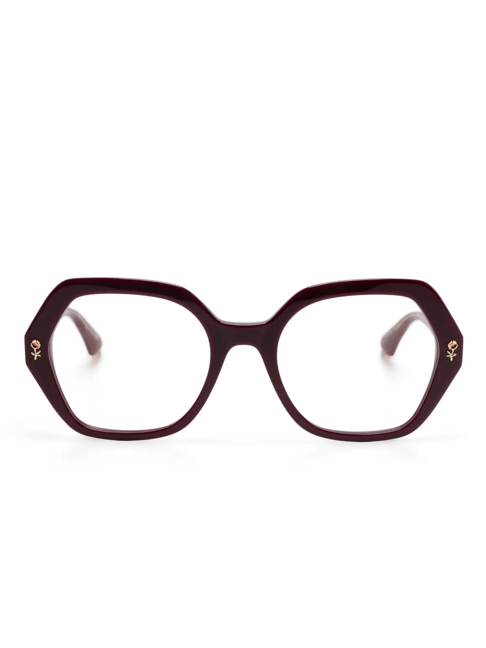 geometric-frame glasses