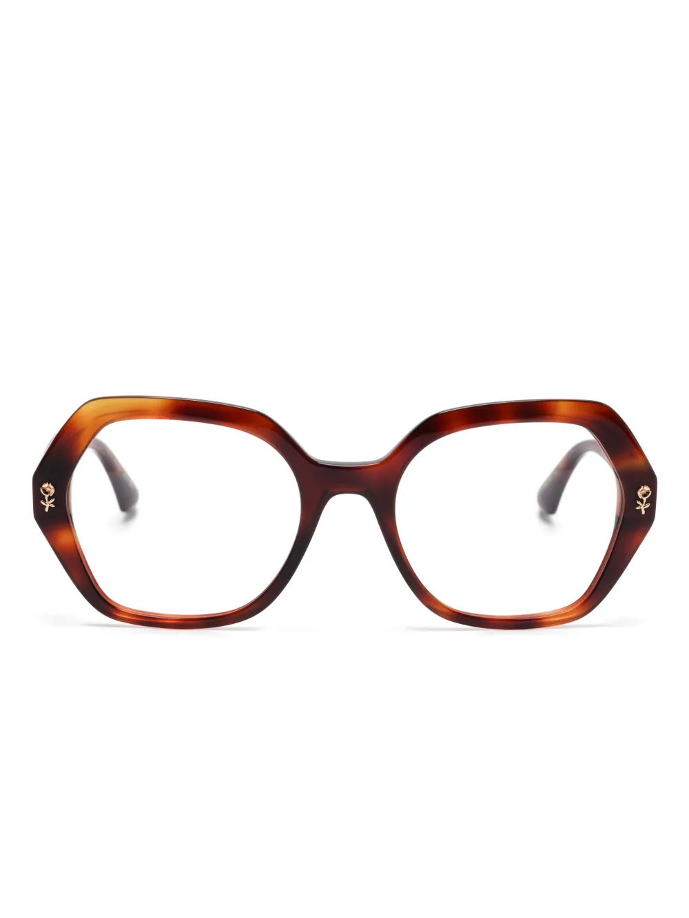 geometric-frame glasses