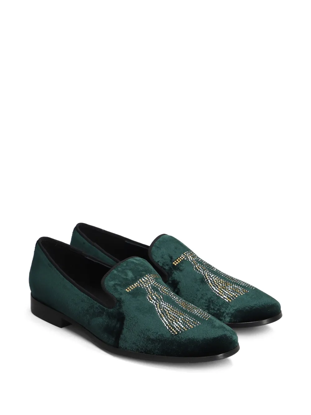 Pedro Miralles velvet loafers - Groen