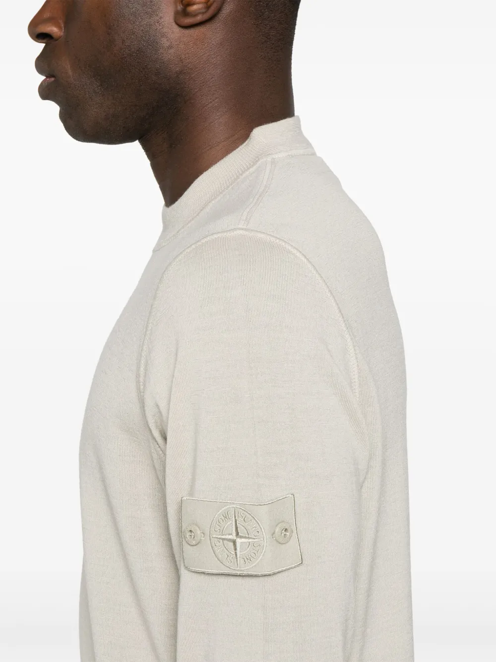 Stone Island Trui met Compass-logopatch Beige