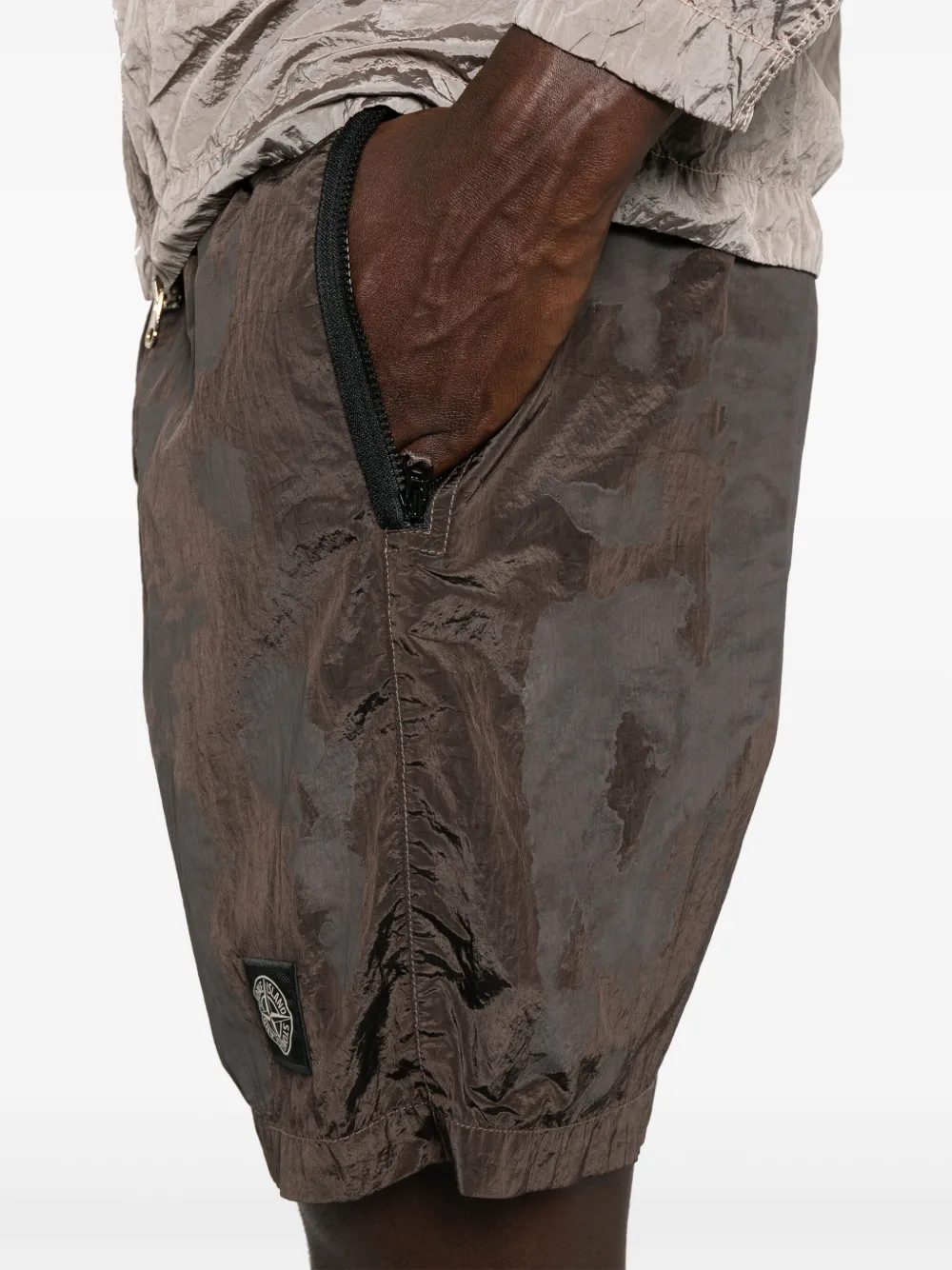 Stone Island Shorts met camouflageprint Groen