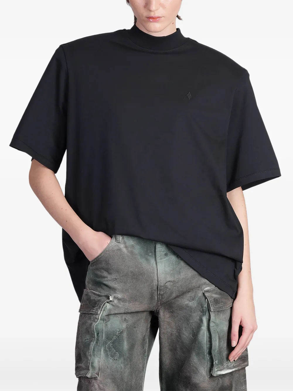 The Attico Katoenen T-shirt Zwart
