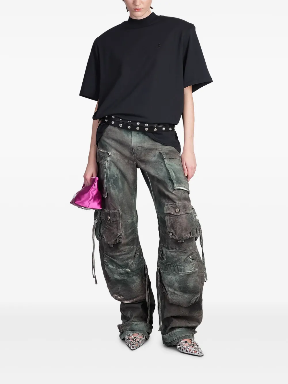 The Attico cotton T-shirt - Zwart