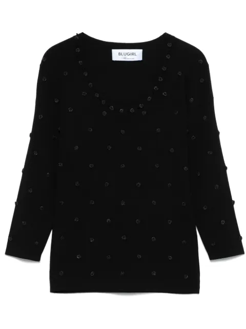 Blugirl floral-appliqué top