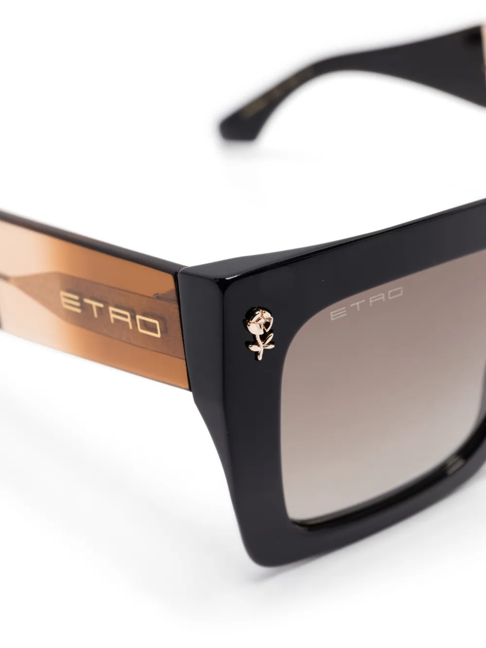 ETRO Zonnebril met vierkant montuur Bruin