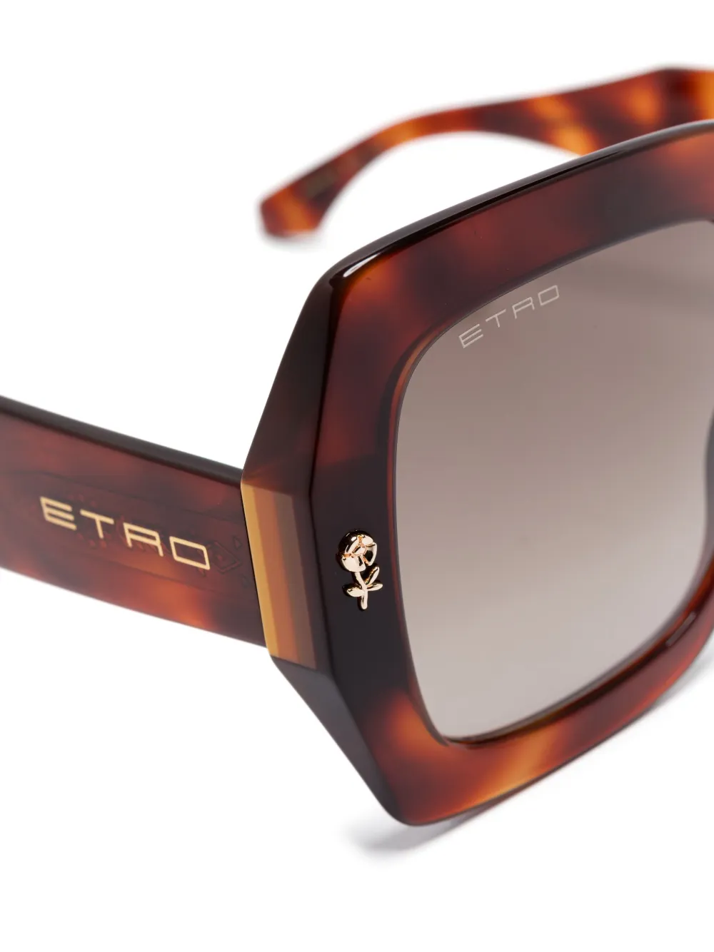 ETRO Zonnebril met oversized montuur Bruin