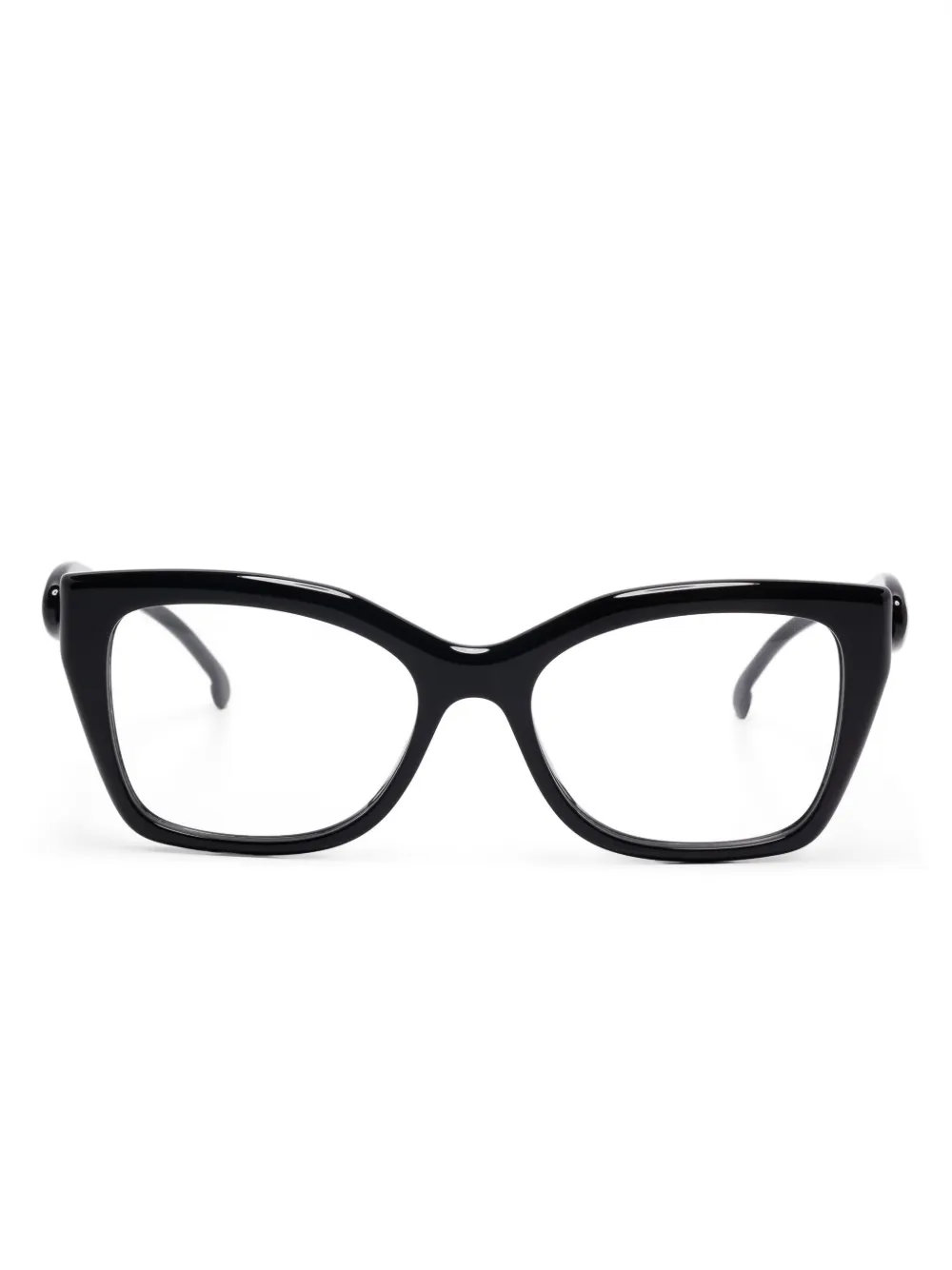 cat eye-frame glasses