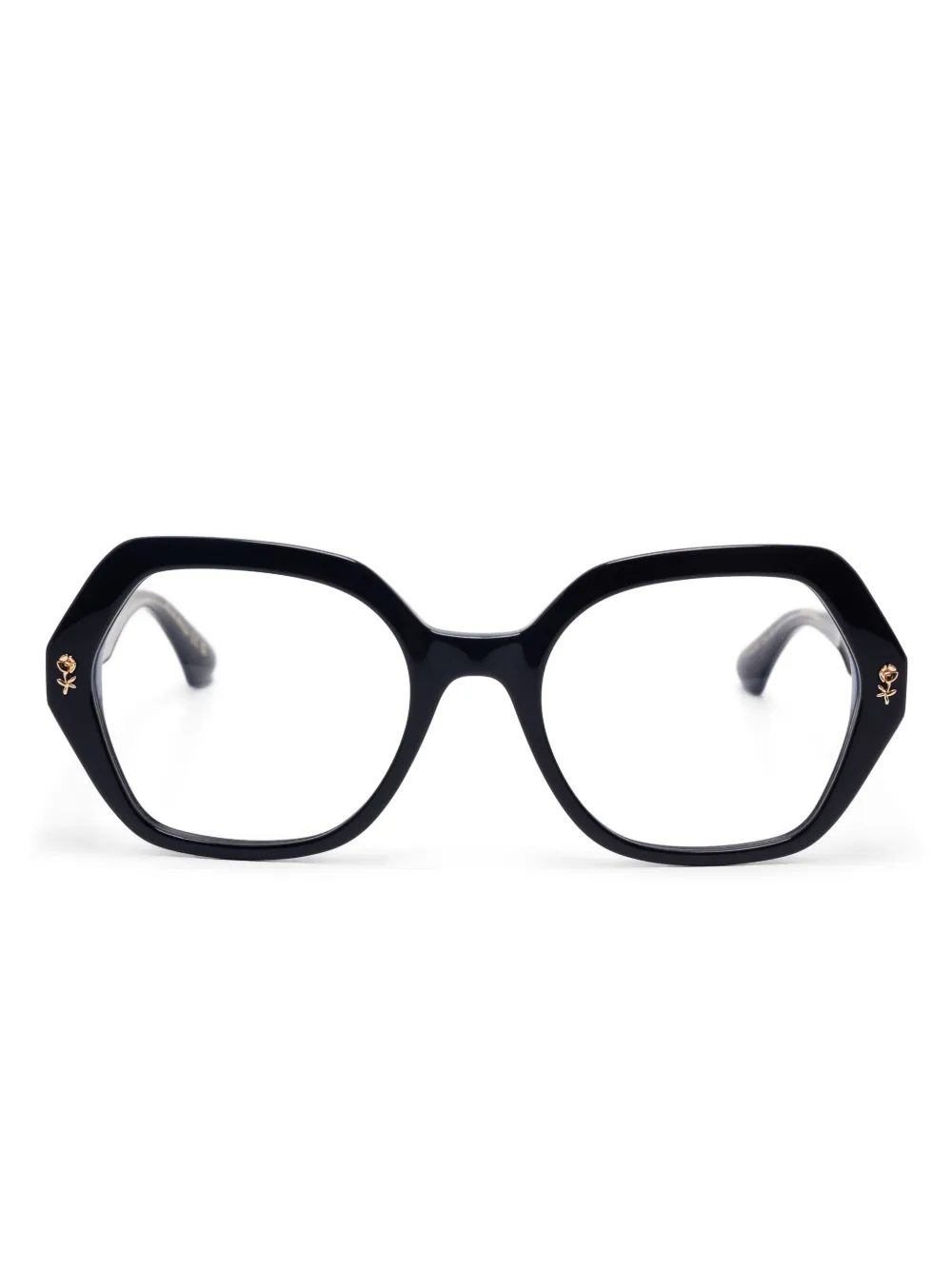 geometric-frame glasses