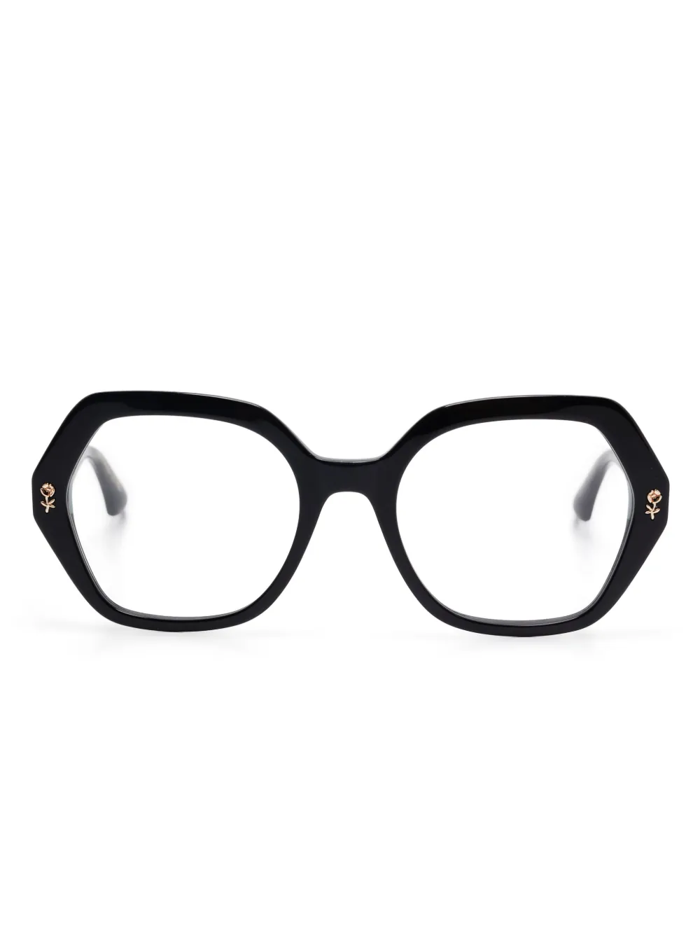 geometric-frame glasses