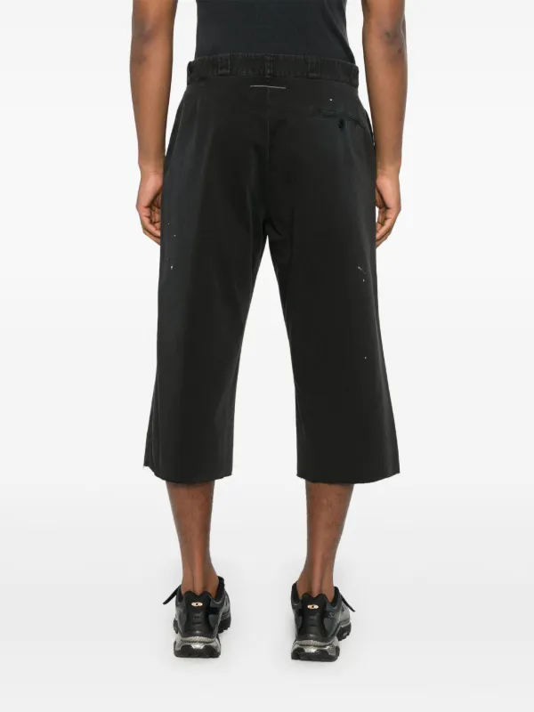 MM6 Maison Margiela Paint splatter-detail Shorts | Black | FARFETCH
