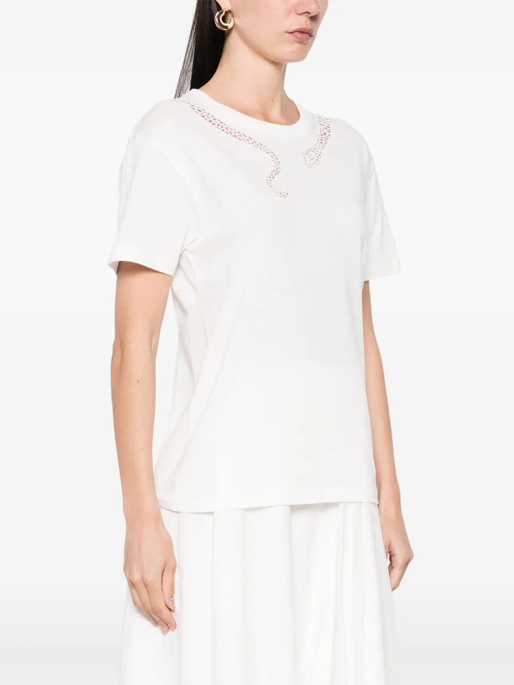 Chloé T-shirt met slangenpatroon Wit