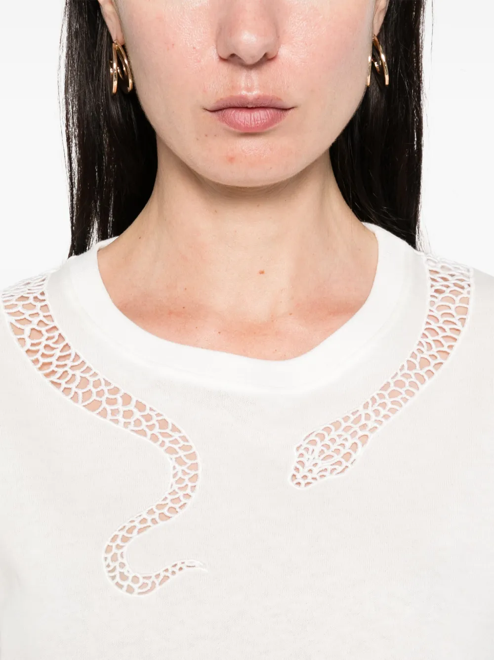 Chloé T-shirt met slangenpatroon Wit