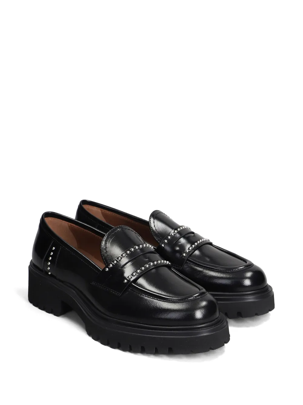 EVALUNA STUD-EMBELLISHED LOAFERS 