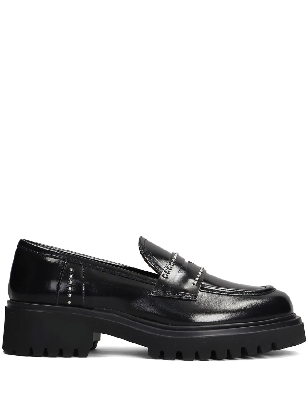 Evaluna stud-embellished loafers – Black