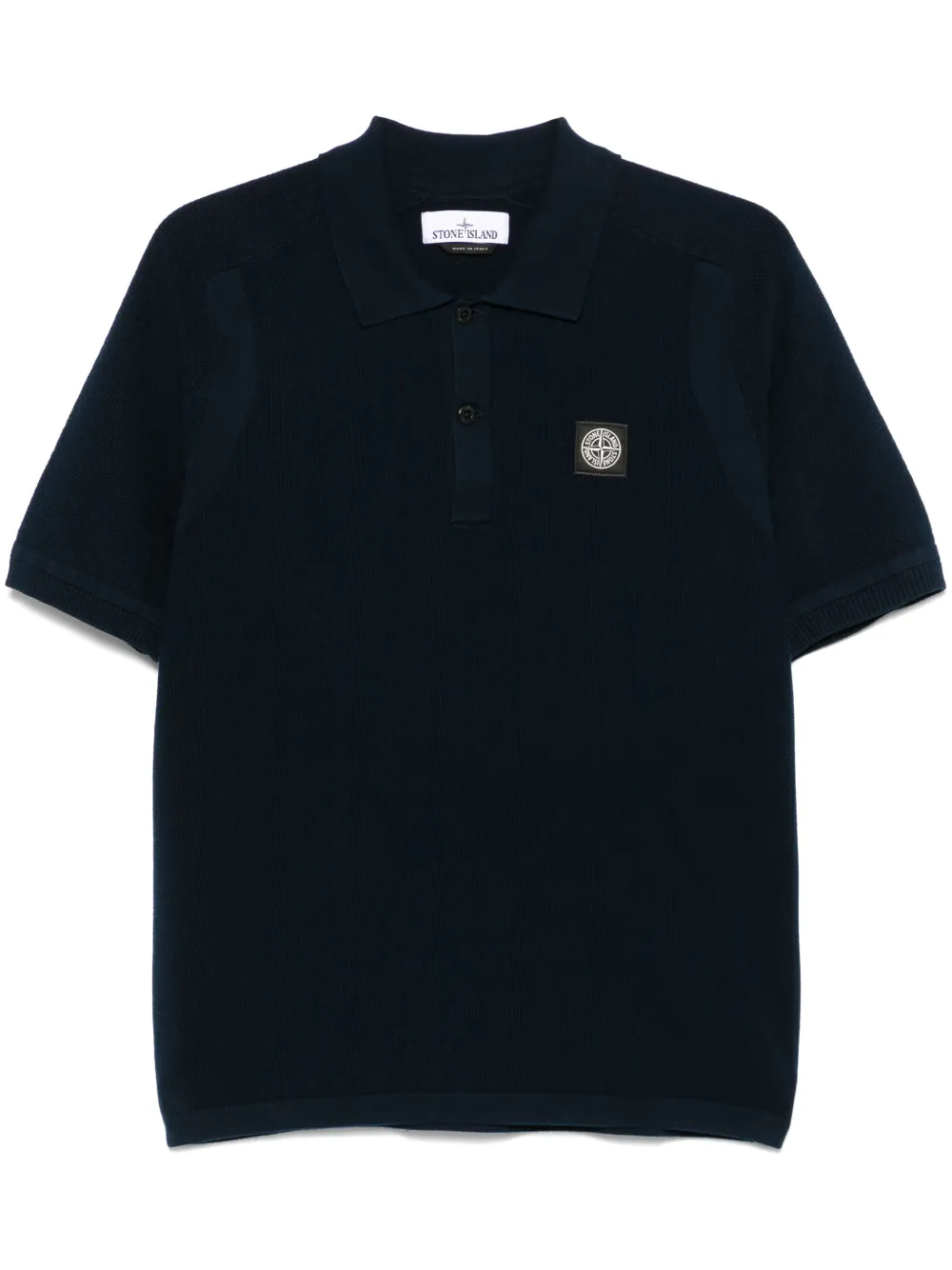 waffle-knit polo shirt