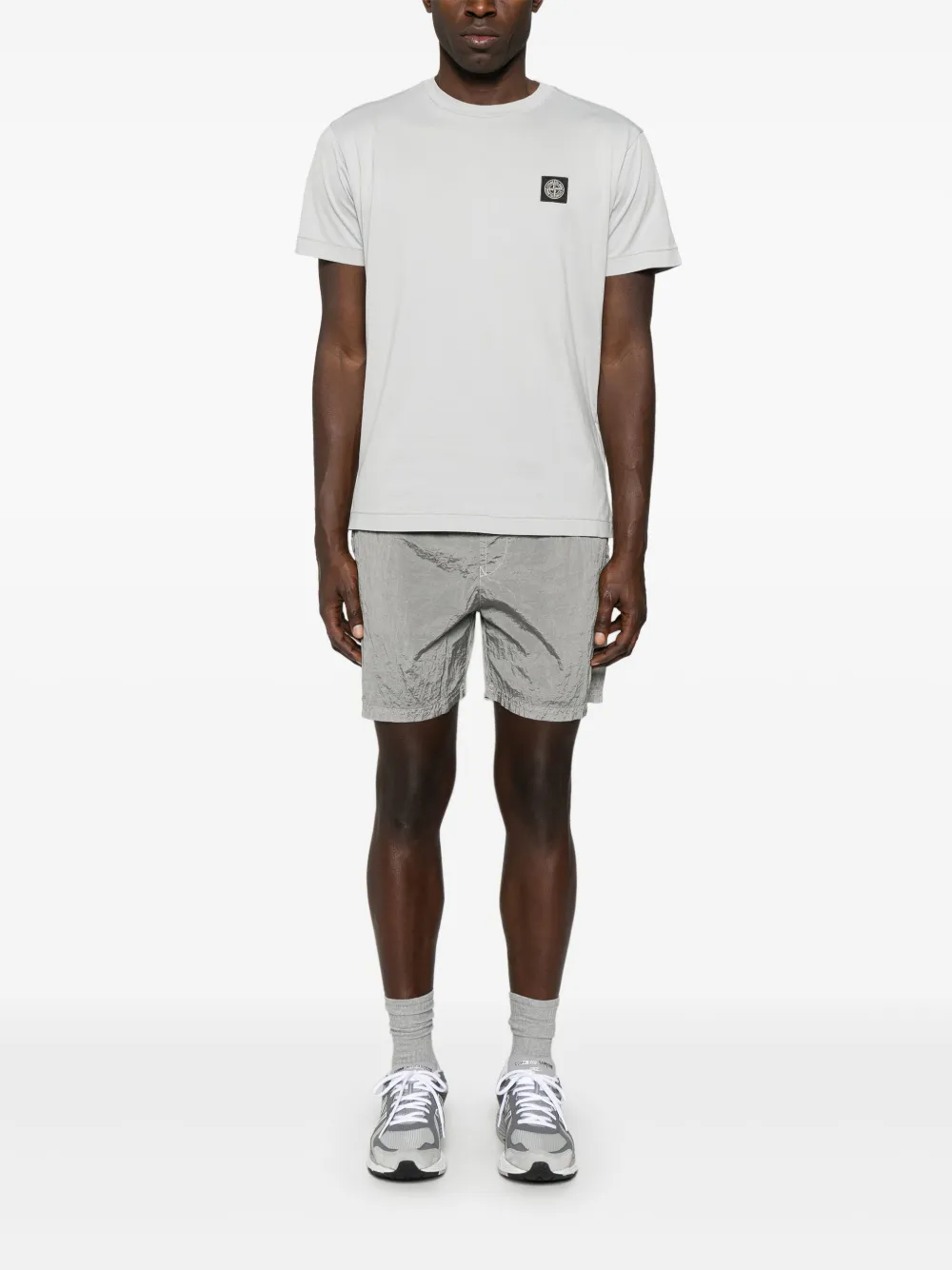 Stone Island T-shirt met Compass-logopatch - Grijs