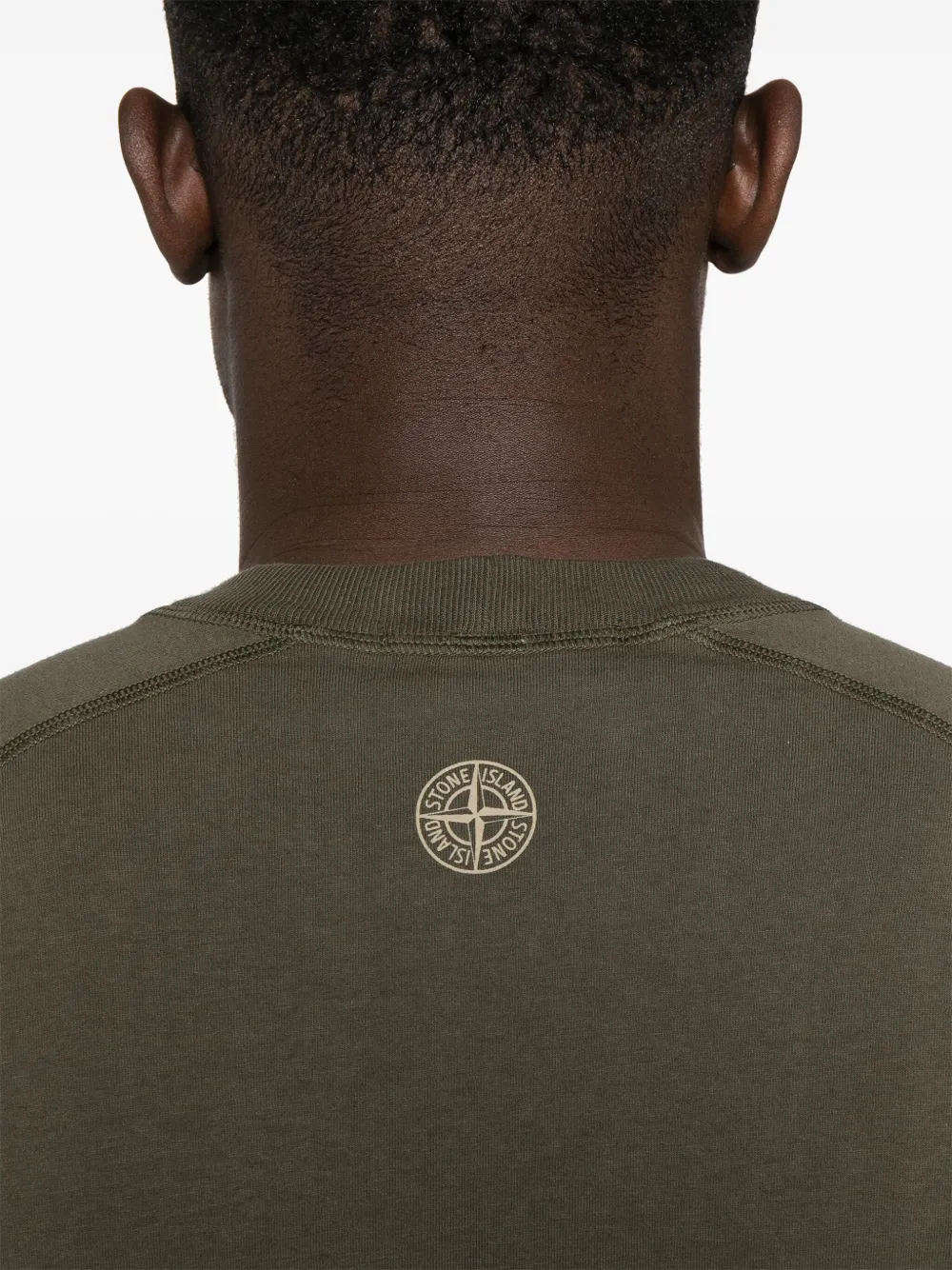 Stone Island T-shirt met logoprint Groen