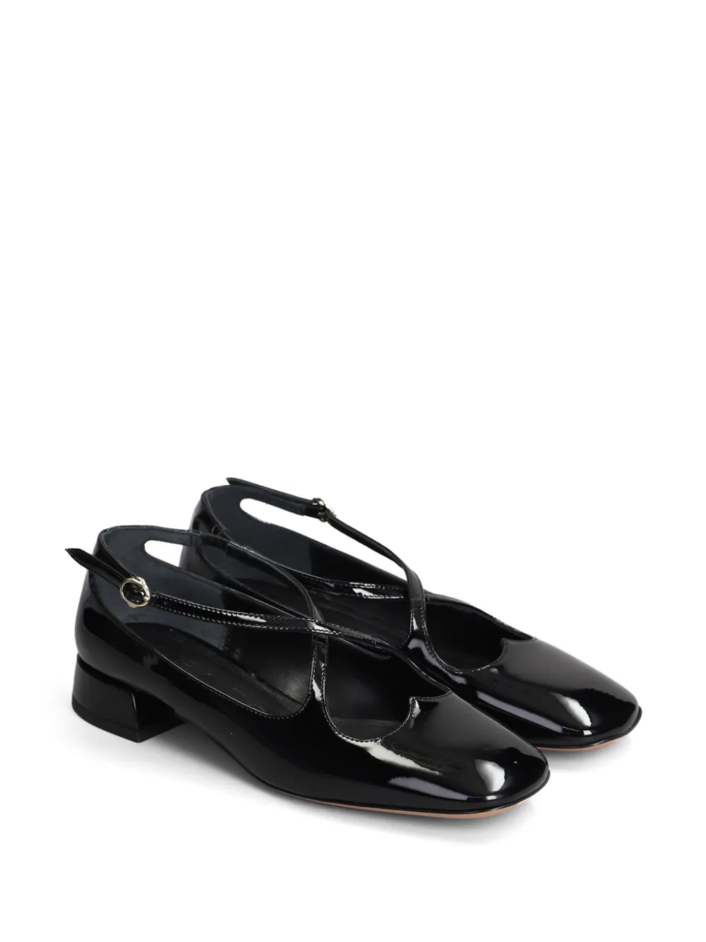 A.Bocca leather ballerina shoes - Zwart