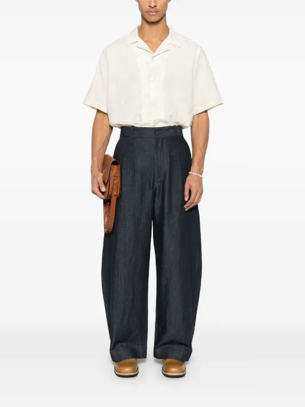Studio Nicholson curved-leg Trousers | Blue | FARFETCH