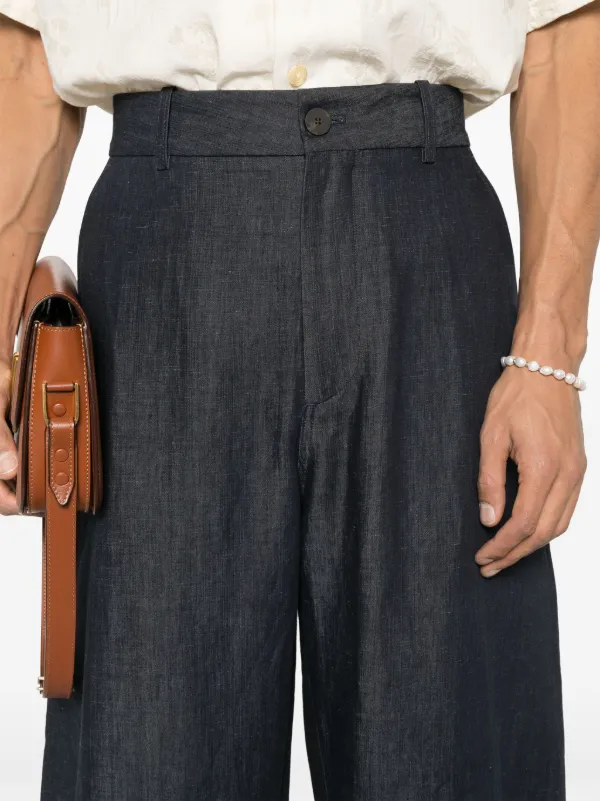 Studio Nicholson curved-leg Trousers | Blue | FARFETCH