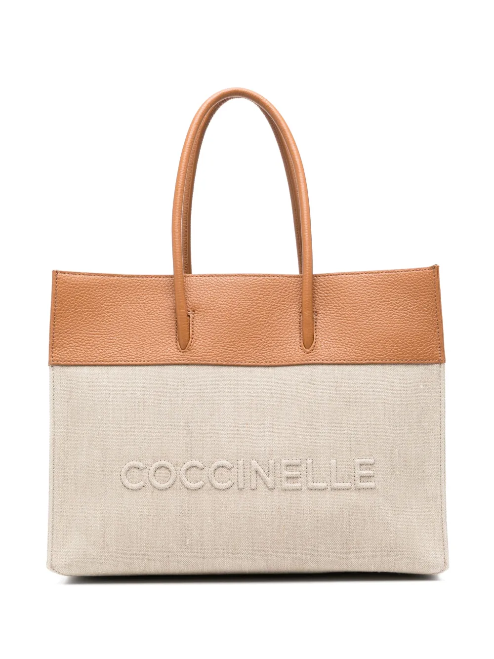Coccinelle Shopper met logo-reliëf Bruin