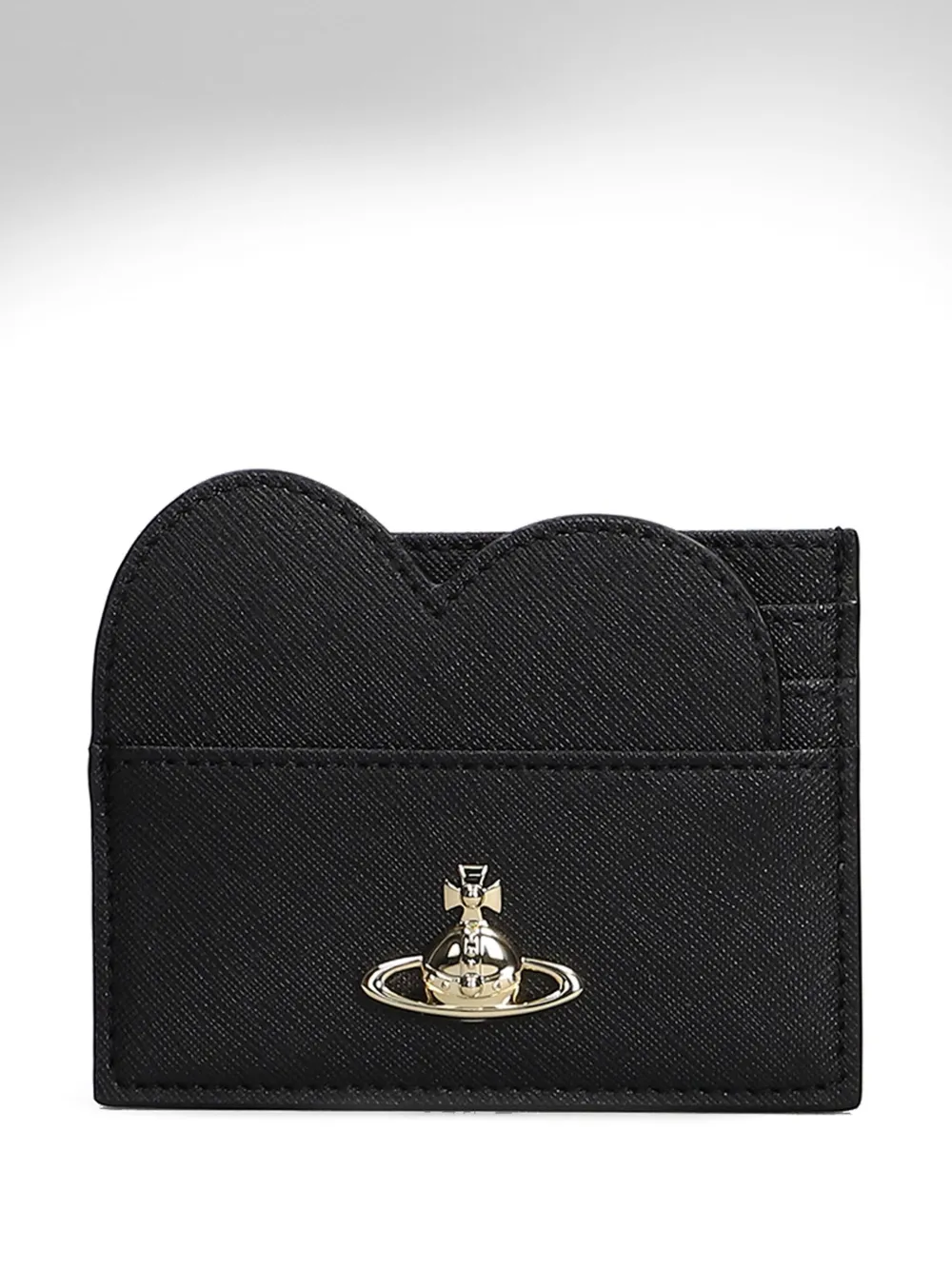 Vivienne Westwood Heart Card Holder Wallet In Black Polyuretan In Black