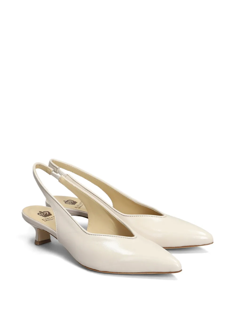 L Arianna Leren pumps - Beige