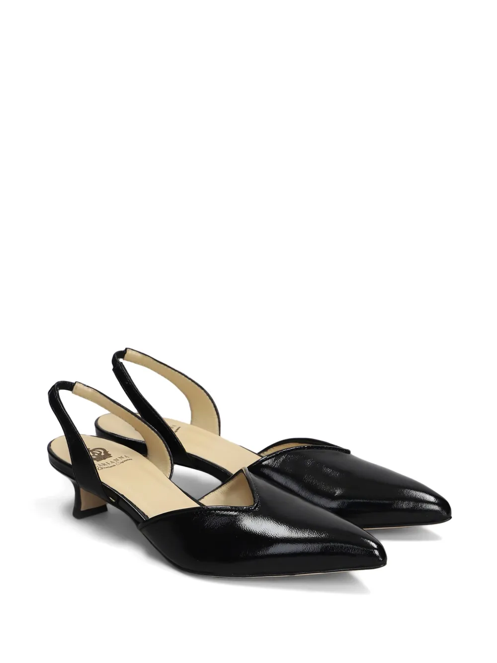 L Arianna leather slingback pumps - Zwart