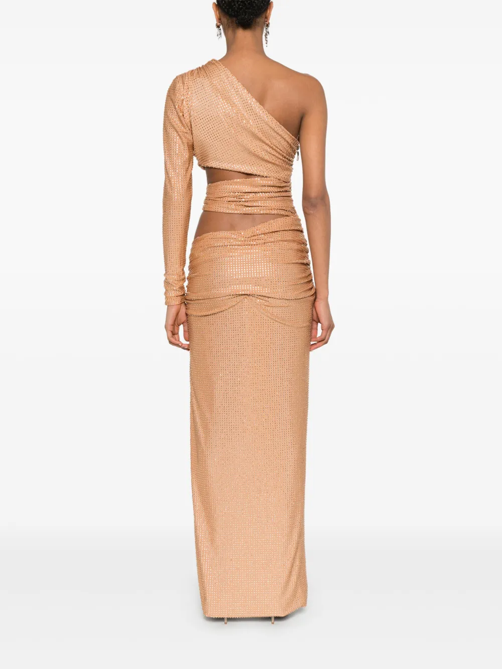MITILIANE COUTURE Maxi-jurk verfraaid met kristallen Bruin