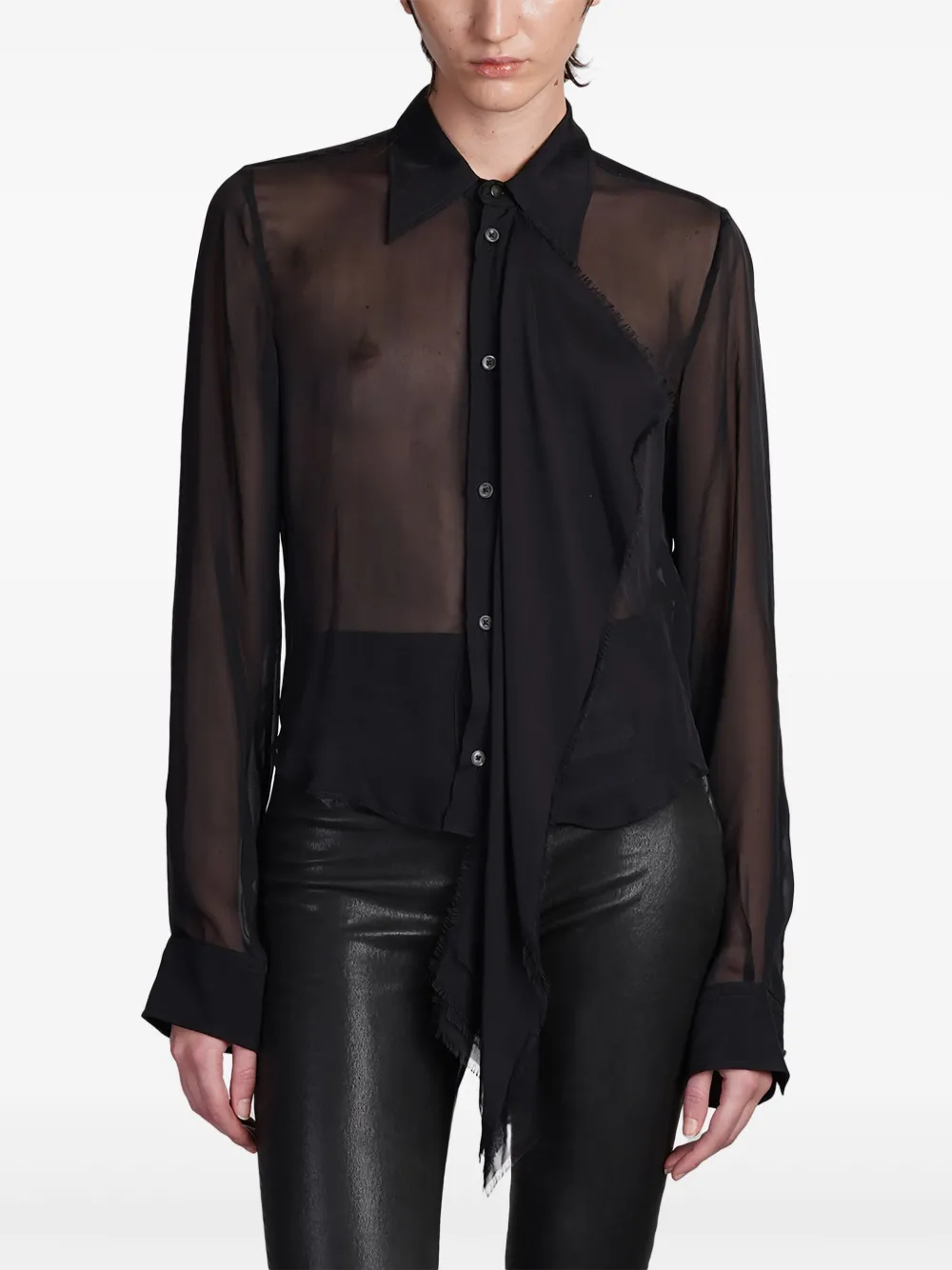 Ann Demeulemeester Thyrvi zijden blouse Zwart