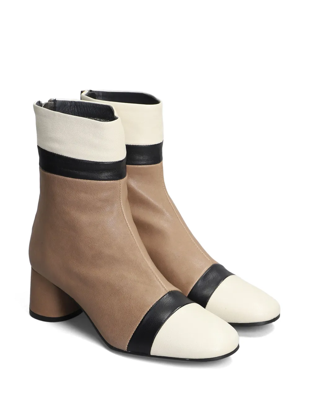 Pedro Miralles 50mm colour-block boots - Beige