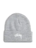 Stüssy logo-embroidered beanie - Grey