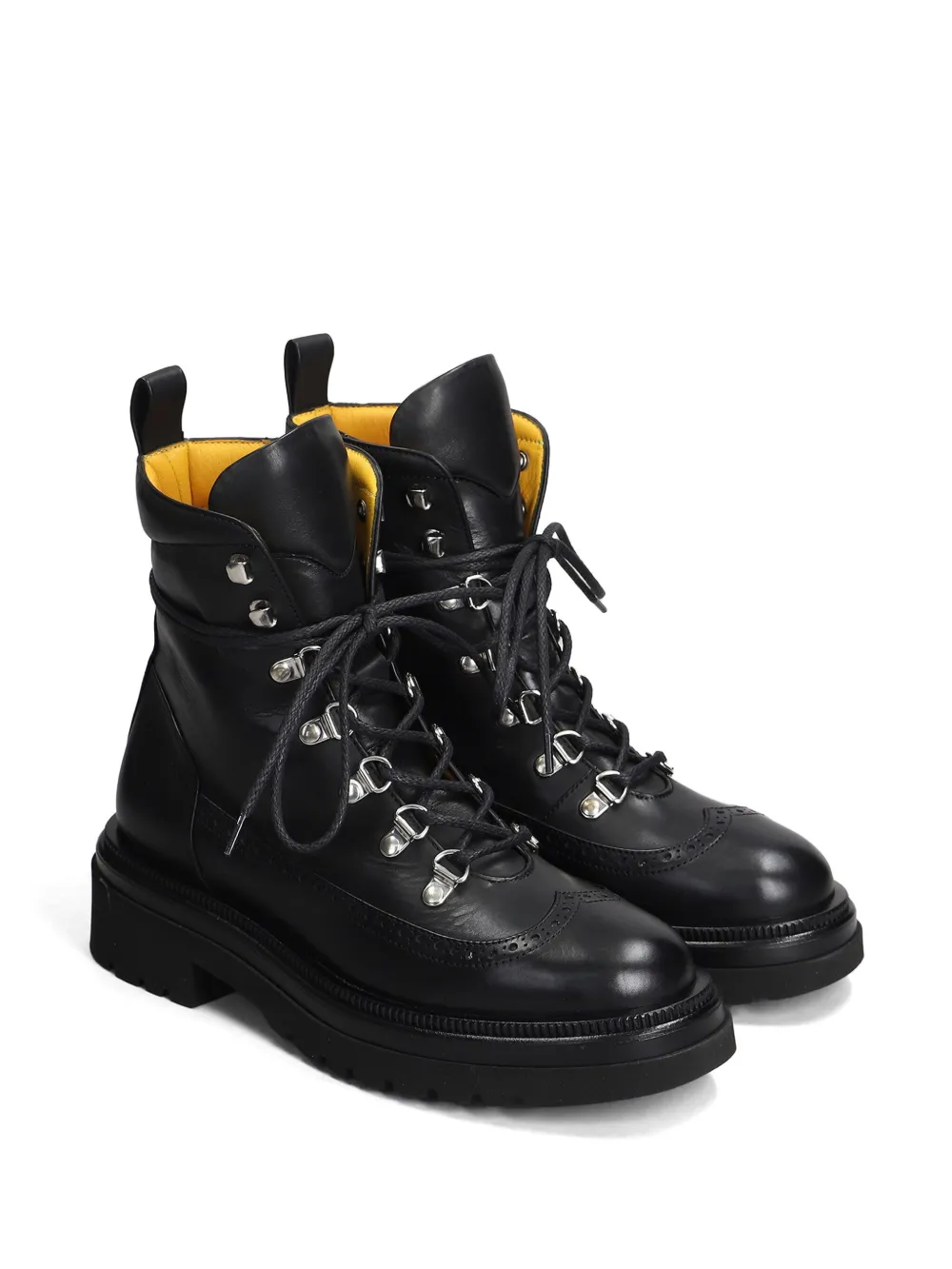 mara bini leather combat boots Black