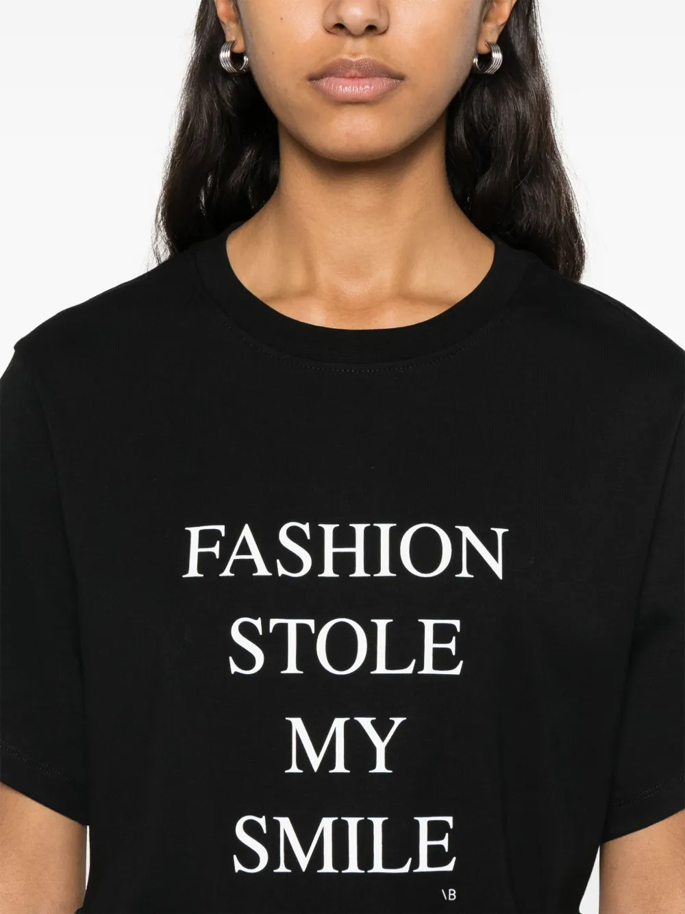 Victoria Beckham T-shirt met tekst Zwart