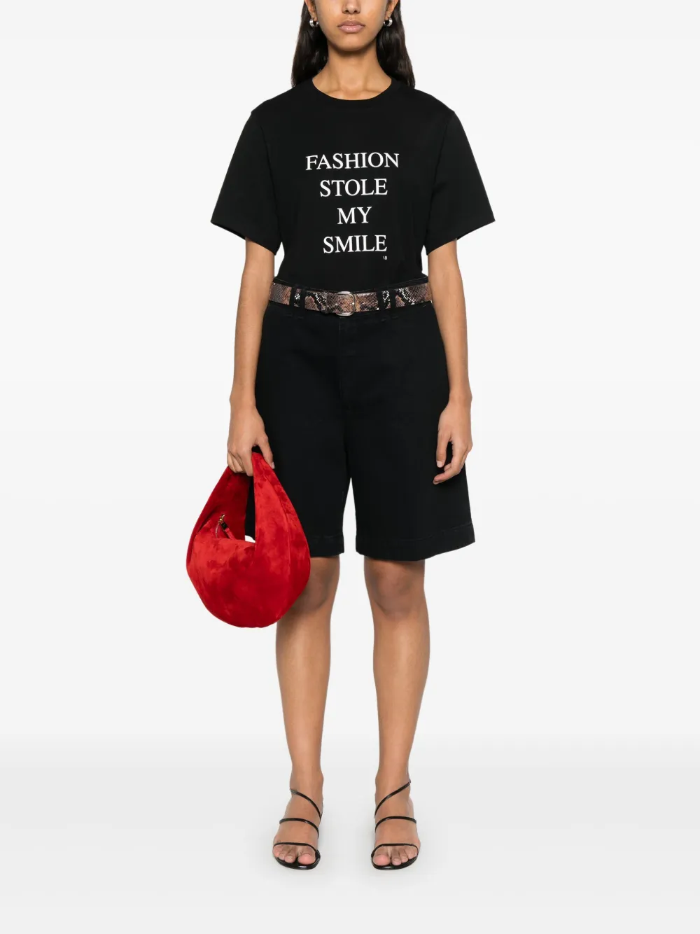 Victoria Beckham T-shirt met tekst - Zwart