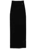 Elisabetta Franchi pointelle-knit midi skirt - Black