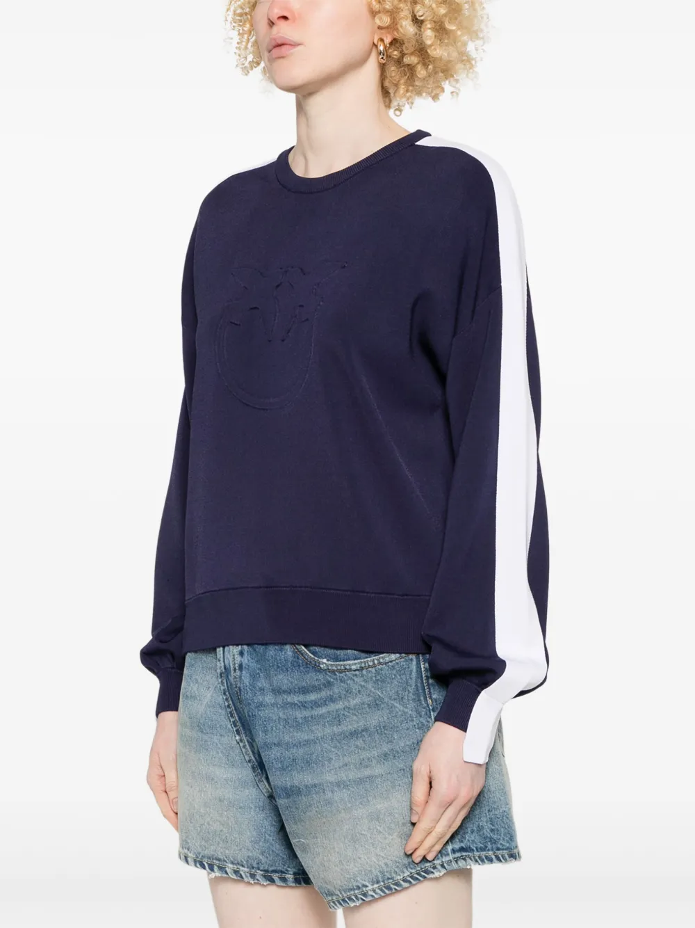 PINKO Trui met logo-reliëf Blauw