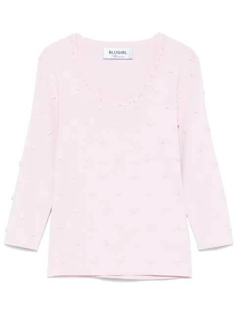 Blugirl floral-appliqué top
