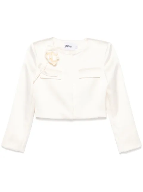 Self-Portrait 3D-flower satin jacket